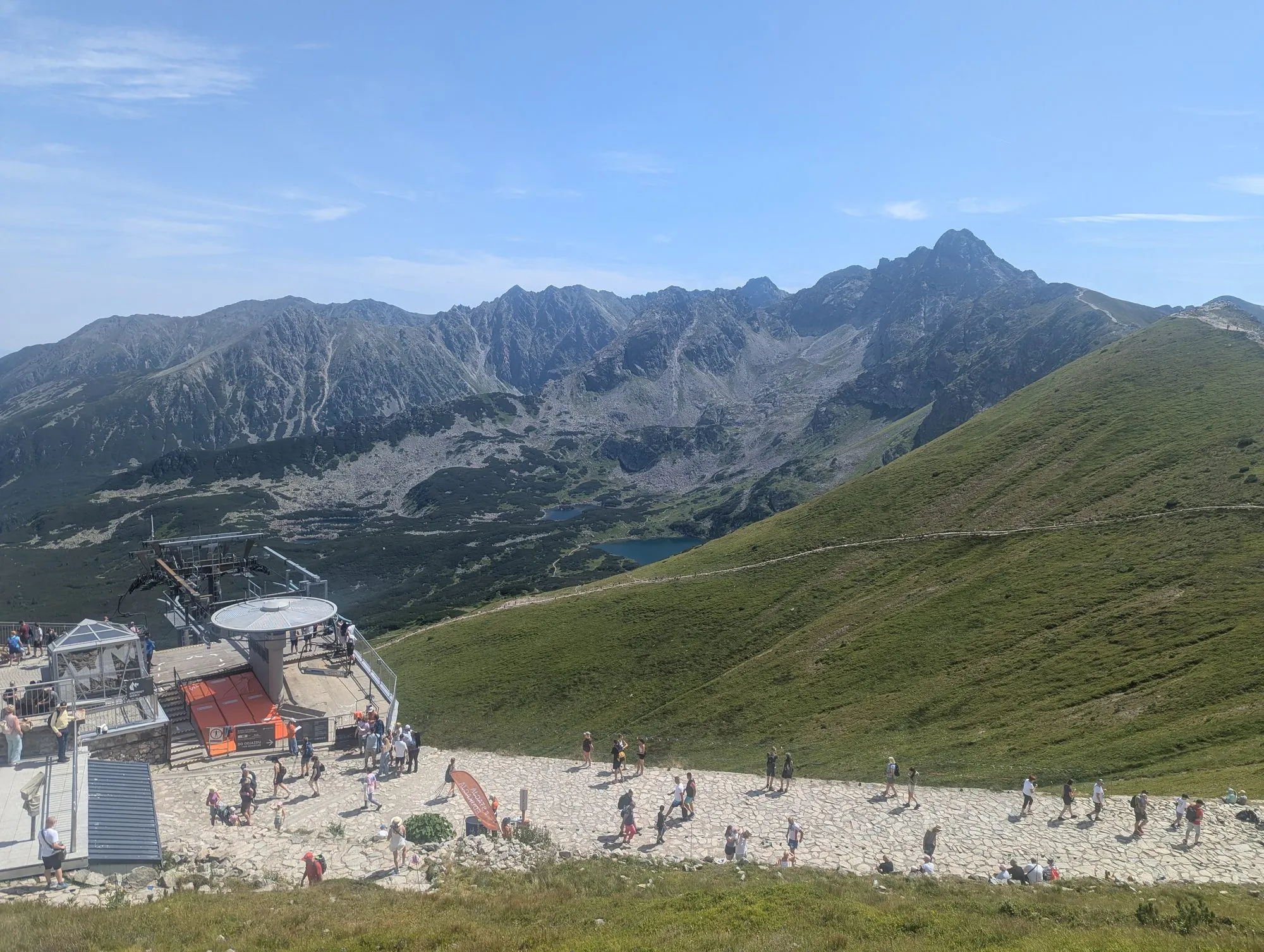 Górna stacja kolei linowej pod szczytem Kasprowego Wierchu, sierpień 2026