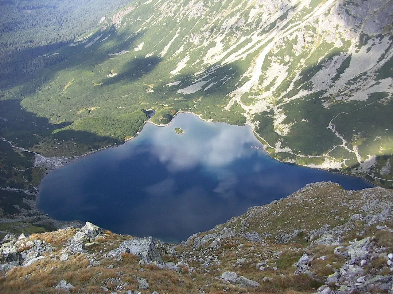 Widok z Kościelca na Czarny Staw Gąsienicowy